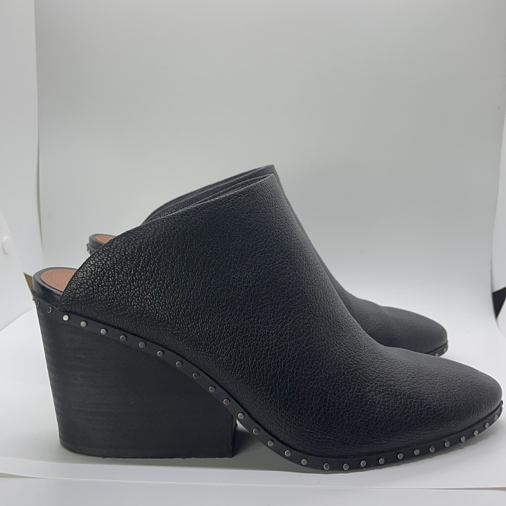 Lucky Brand Black Leather Half Boots slip ons